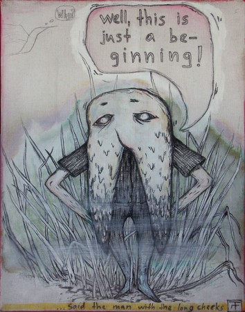 Man with the long cheeks, 2012, mixed technique, 42x56